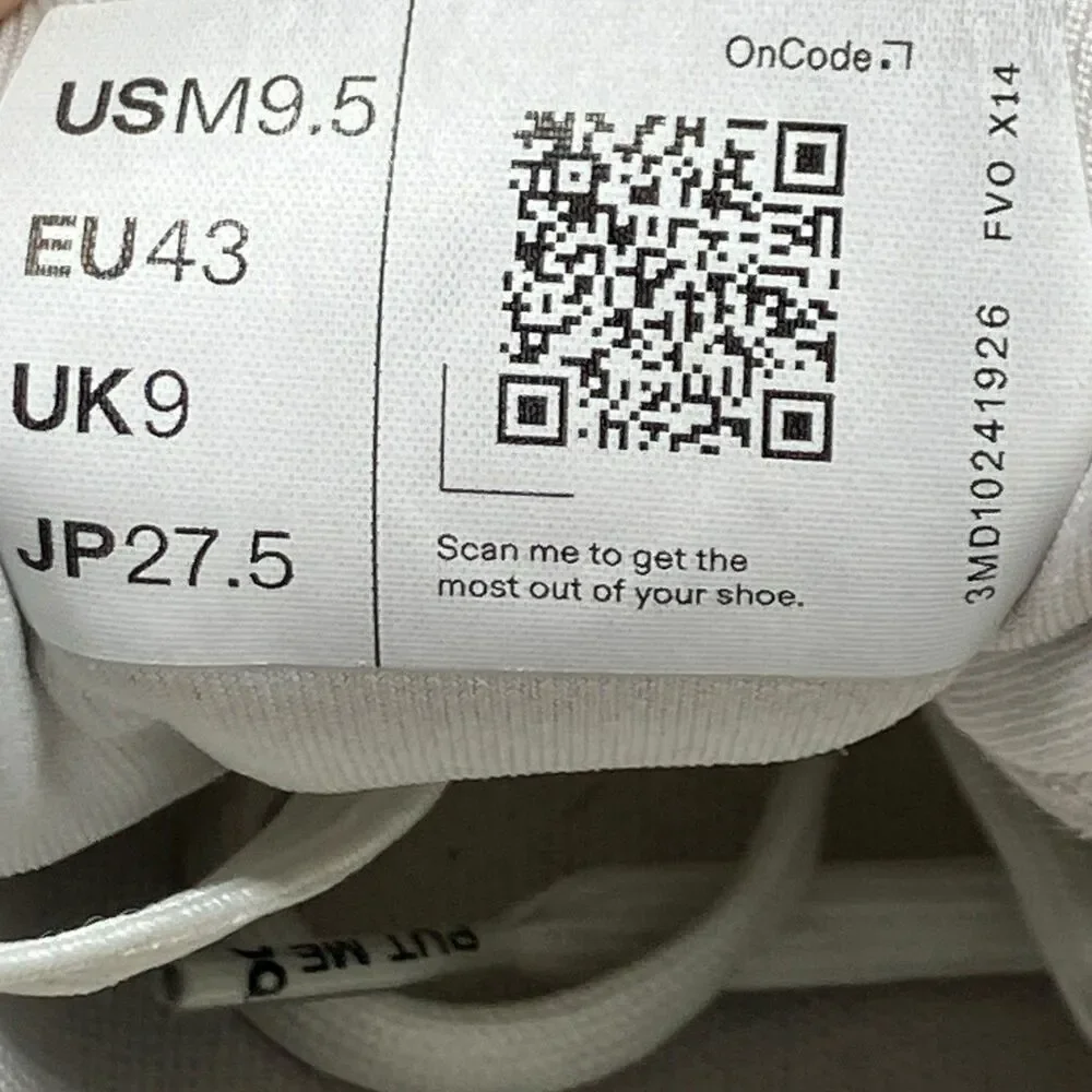 On Cloud Sneakers Mens 9.5 White Cloudswift 3 AD Ice Black‎ Running 3MD10241926